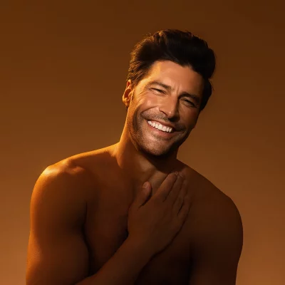 Woman laying in a red light therapy bed.